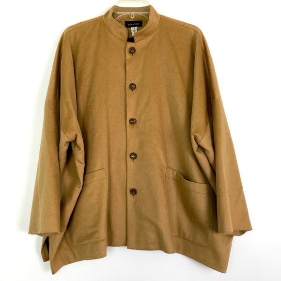 Eskandar Baby Camel Cashmere Silk Lined Oversized Boxy Coat Luxury Tan Trendy - Picture 1 of 13